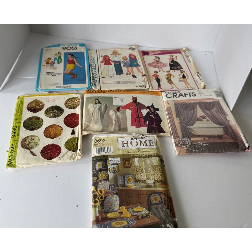 McCall's Simplicity Vintage Sewing Patterns Lot 1960s-90s Dress Costume Decor